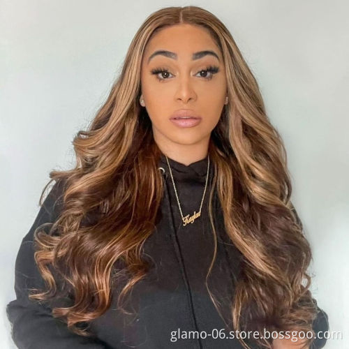 100% Brazilian Virgin Human Hair Rainbow Peruca Humana Blonde Highlights Wig Platinum Wigs